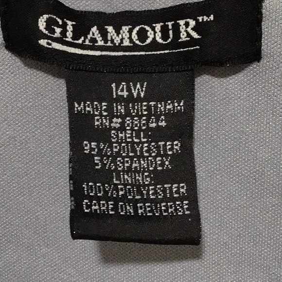 GLAMOUR Empire Waist Monochrome Black and Gray Print Dress,‎ Size 14W - Picture 6 of 6